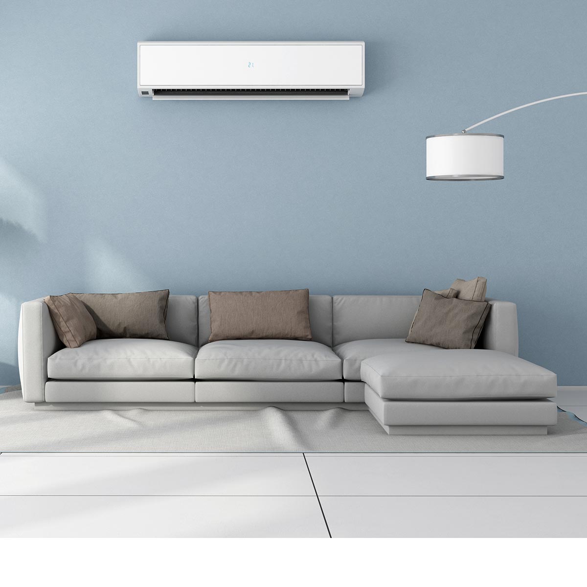 Living room with air conditioner